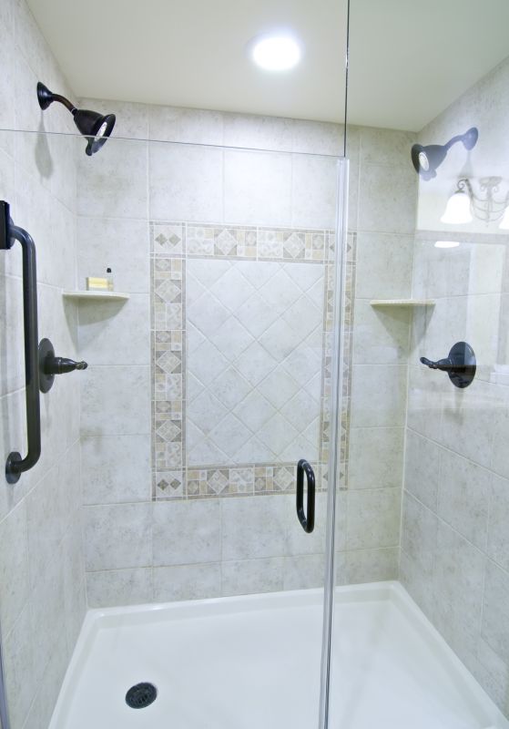 Contemporary Shower with Matte Black Fixtures