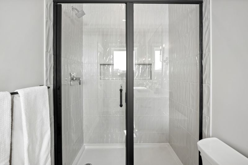 Contemporary Shower with Black Frame